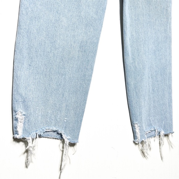 Free People Distressed Buttonfly Light Wash Cropped Skinny Jeans - Picture 5 of 14